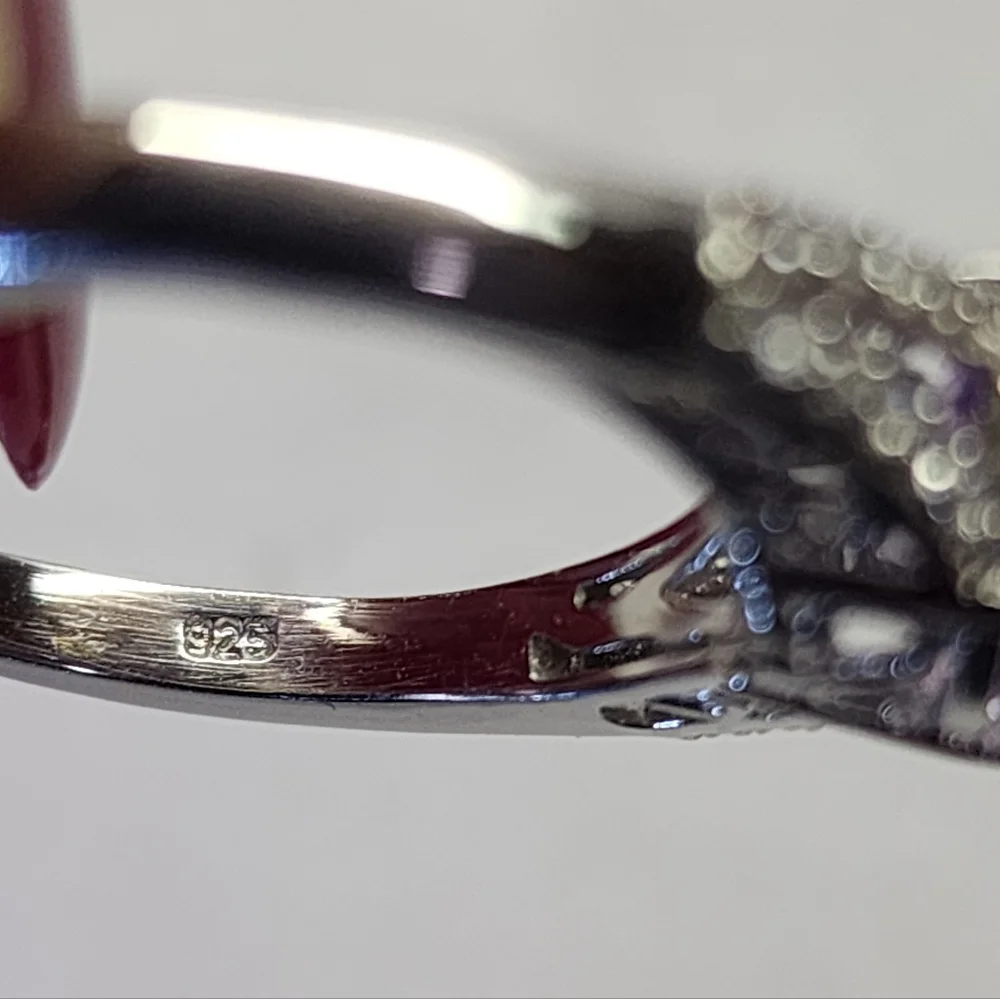 New In Package Sterling Silver Oval Cut Amethyst Ring SZ 10